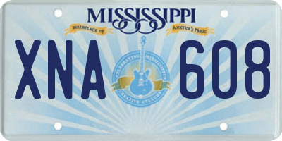 MS license plate XNA608