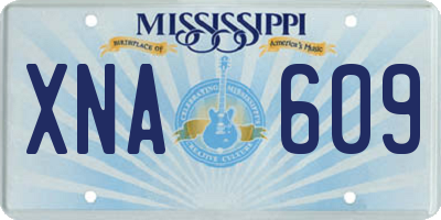 MS license plate XNA609