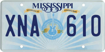 MS license plate XNA610
