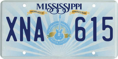 MS license plate XNA615