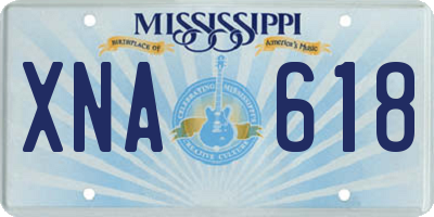 MS license plate XNA618