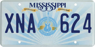 MS license plate XNA624