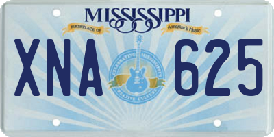 MS license plate XNA625