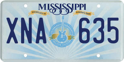 MS license plate XNA635