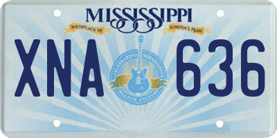 MS license plate XNA636
