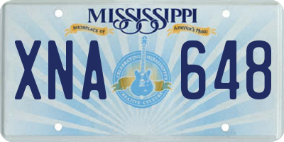 MS license plate XNA648