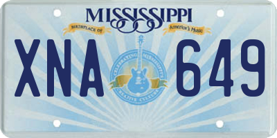 MS license plate XNA649
