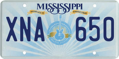 MS license plate XNA650