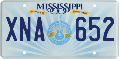 MS license plate XNA652
