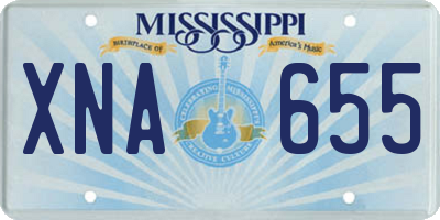 MS license plate XNA655