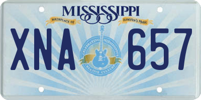 MS license plate XNA657