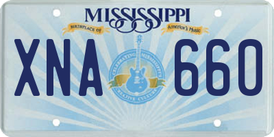 MS license plate XNA660