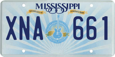 MS license plate XNA661