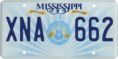 MS license plate XNA662