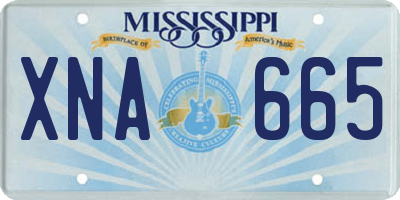 MS license plate XNA665