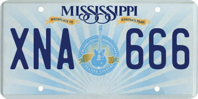 MS license plate XNA666