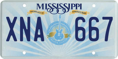 MS license plate XNA667