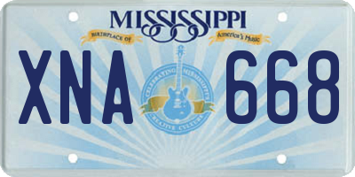 MS license plate XNA668