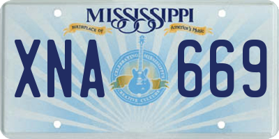 MS license plate XNA669