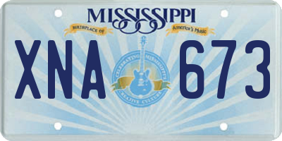 MS license plate XNA673