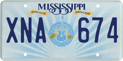 MS license plate XNA674
