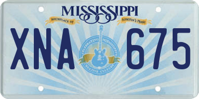 MS license plate XNA675