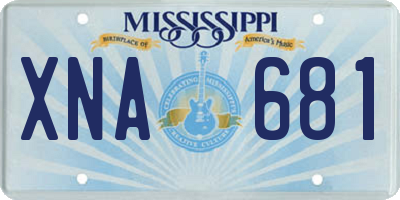 MS license plate XNA681