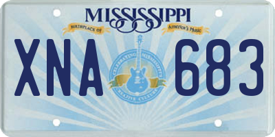 MS license plate XNA683