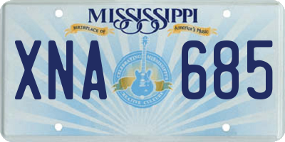 MS license plate XNA685