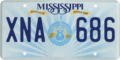 MS license plate XNA686