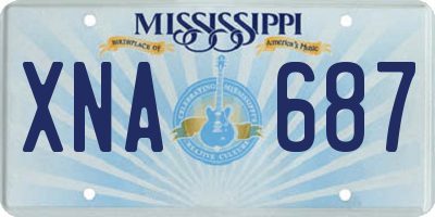 MS license plate XNA687
