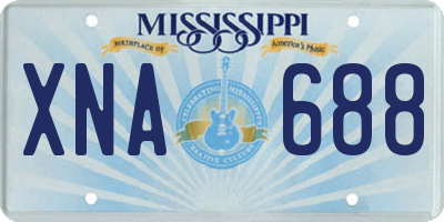 MS license plate XNA688