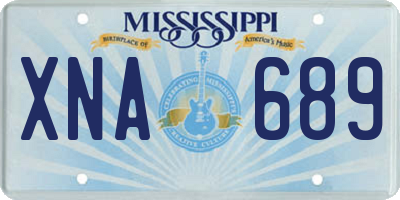 MS license plate XNA689