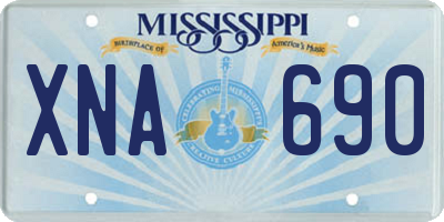 MS license plate XNA690