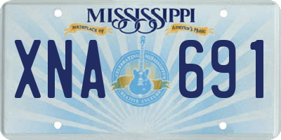 MS license plate XNA691