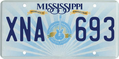MS license plate XNA693