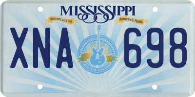MS license plate XNA698