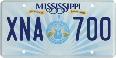 MS license plate XNA700