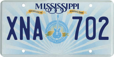 MS license plate XNA702
