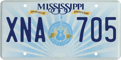 MS license plate XNA705
