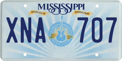 MS license plate XNA707