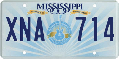 MS license plate XNA714