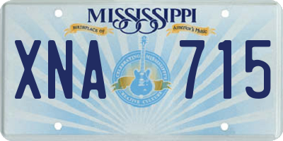 MS license plate XNA715