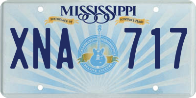 MS license plate XNA717