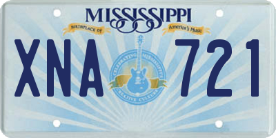 MS license plate XNA721