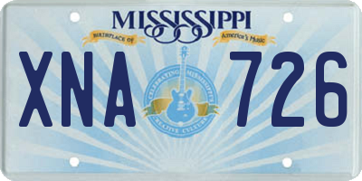 MS license plate XNA726
