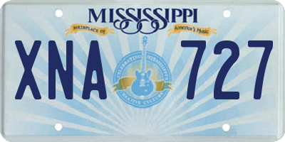MS license plate XNA727