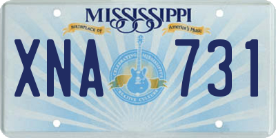 MS license plate XNA731