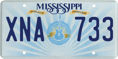 MS license plate XNA733