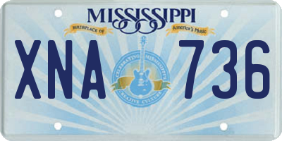 MS license plate XNA736